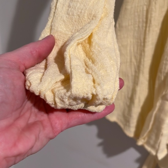 NWT Sabo Shirt Dress.  Small. Pale yellow with a tie in the back. - Picture 9 of 12